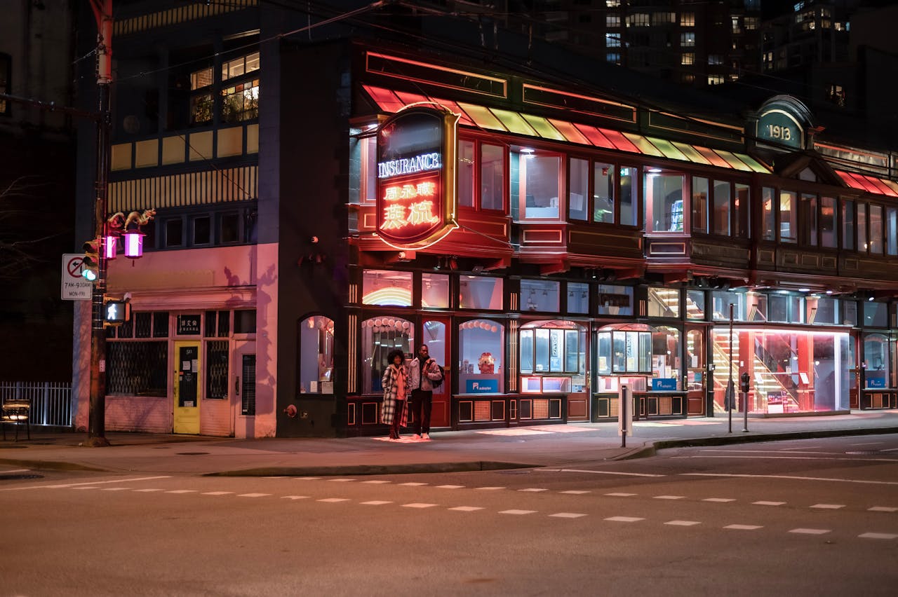 Building in City at Night